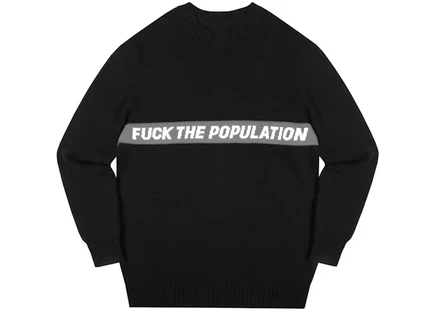 Мужской вязаный свитер FTP Spell Out, черный