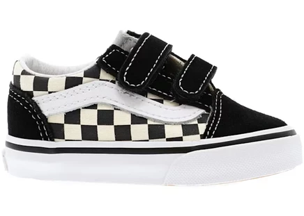 Детские кеды Vans Old Skool Velcro, черно-белые
