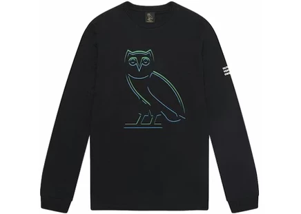Мужская футболка с длинным рукавом Ovo Liquid Owl, черная
