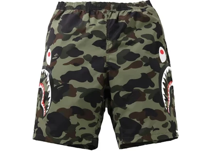 Мужские пляжные шорты Bape 1st Camo Side Shark, зеленые