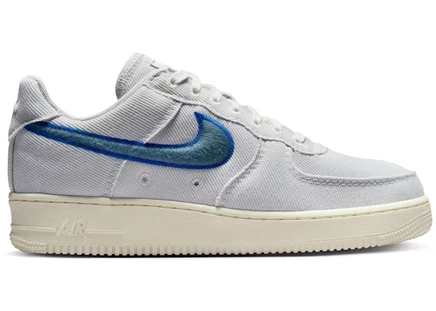 Мужские кроссовки Nike Air Force 1 Low Canvas, серо-сине-молочные