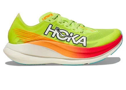 Мужские кроссовки Hoka One One Rocket X 2, салатово-оранжевые