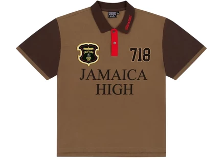 Denim Tears x Stussy Spades Team Polo Brown brown