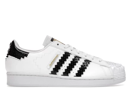 Мужские кроссовки Adidas Superstar LEGO, бело-черные
