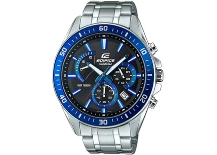 Мужские часы Casio Edifice EFR-552D-1A2, 47 мм, нерж. сталь, кварцевые, синий