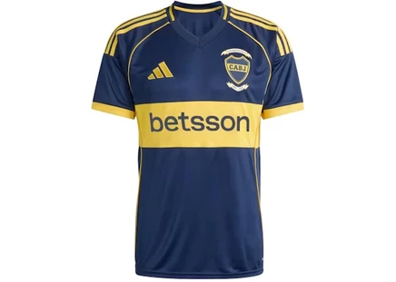 Мужская футболка Adidas Boca 25/26, темно-индиго/золотая