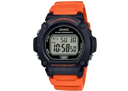 Мужские часы Casio G-Shock W-219H-4A, корпус и ремешок из смолы, черные