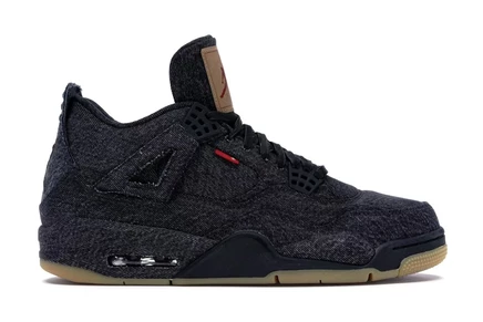 Мужские кроссовки Jordan 4 Retro Levi's (Blank Tag), черные