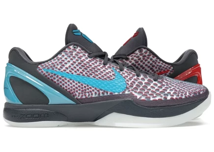 Кроссовки Nike Kobe 6 Hollywood, темно-серые/голубые/красные