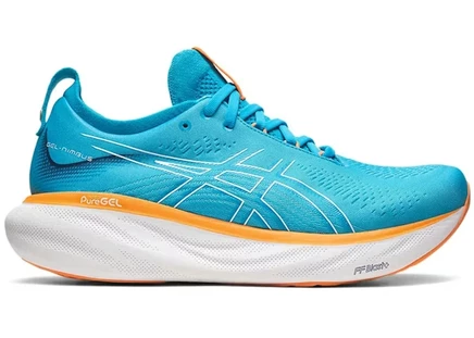 Мужские кроссовки asics gel-nimbus 25, голубо-персиковые