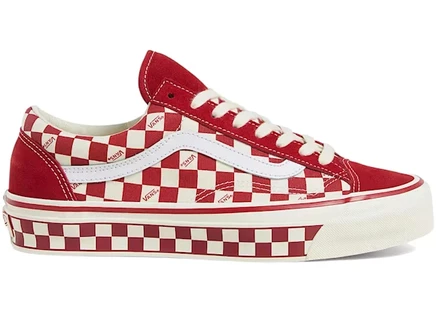 Мужские кеды Vans Old Skool 36 Checkerboard, красно-белые