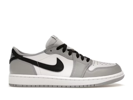 Мужские кроссовки Jordan 1 Retro Low OG Barons, кожаные, бело-черно-серые