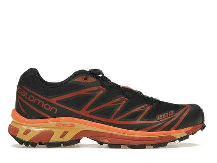 Унисекс кроссовки Salomon XT-6, черно-шоколадно-сливовые/ярко-оранжевые