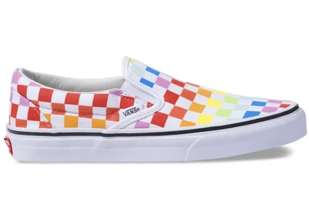 Мужские слипоны Vans Classic Slip-On, радужная клетка