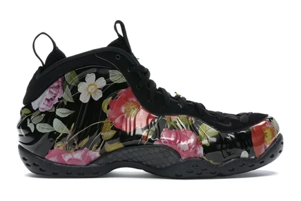 Женские кроссовки Nike Air Foamposite One Floral, черные/золотистые