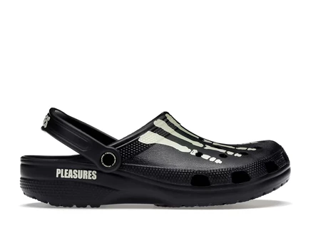 Мужские сабо Crocs Classic Clog Pleasures Skeleton, черные светящиеся