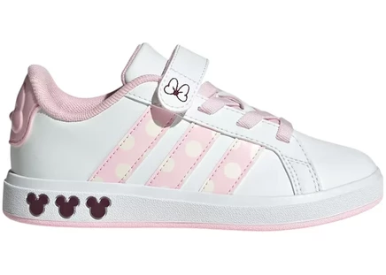 Детские кеды adidas grand court disney, бело-розовые