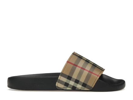 Женские шлепанцы Burberry Archive Beige, черно-бежевые