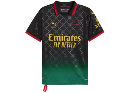 Мужская джерси Off-White x Puma AC Milan, черная