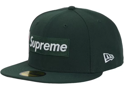 Унисекс кепка Supreme x New Era Box Logo, зеленая