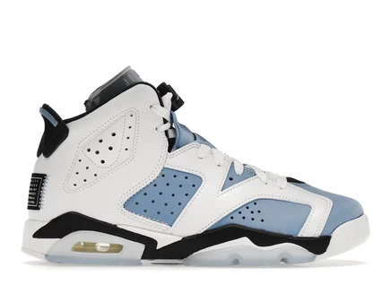 Детские кроссовки Air Jordan 6 Retro UNC, бело-голубые