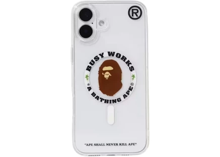 Чехол Bape Busy Works для iPhone 16 Plus, прозрачный