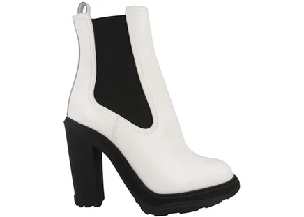 Женские челси Alexander McQueen, слоновая кость/черные