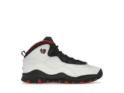 Детские кроссовки Jordan 10 Retro Double Nickel, бело-черно-красные