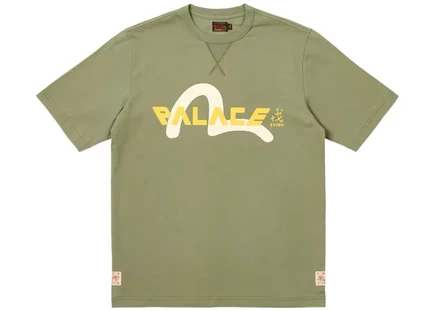 Мужская футболка Palace x Evisu Logo, оливковая