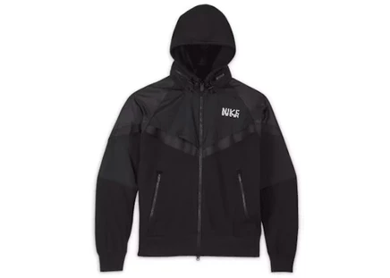 Мужское худи на молнии Nike x Sacai, черное