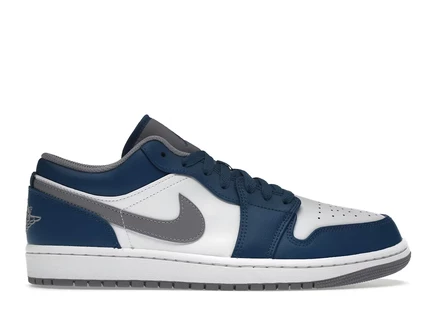 Мужские кроссовки Jordan 1 Low, сине-серо-белые