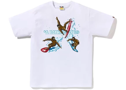 Мужская футболка Bape Surfing Apes, белая