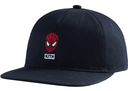 Мужская кепка KITH Marvel Spider-Man Needle Point Snapback, черная