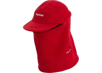 Унисекс кепка supreme facemask polartec camp cap, красная