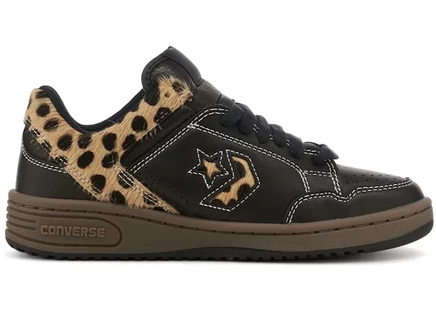 Мужские кеды Converse Weapon Ox Leopard pony hair, черные/коричневые/бежевые