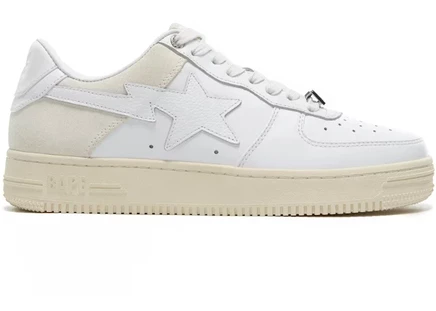 Мужские кроссовки Bape Sta Low Suede Heel, белые