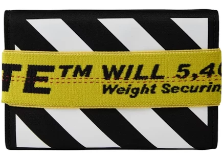 Мужская сумка-портмоне Off-White Wallet Binder Mini French, черно-белая