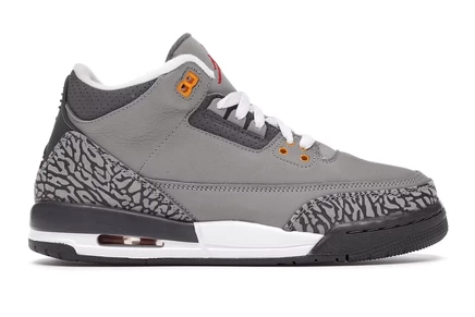 Детские кроссовки Jordan 3 Retro Cool Grey, серебристые