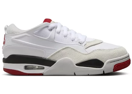 Детские кроссовки Jordan 4 RM, бело-черно-серо-красные