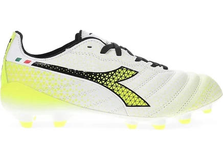 Мужские бутсы Diadora Brasil Elite Tech FG, бело-черно-желтые