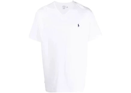 Мужская футболка Polo Ralph Lauren Classic Fit V‑вырез, белая