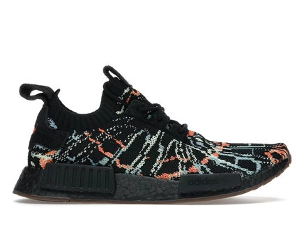 Мужские кроссовки Adidas NMD R1 Primeknit, черные/многоцветные