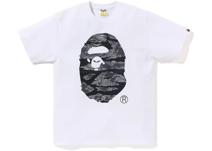Мужская футболка bape tiger camo ape head, белая