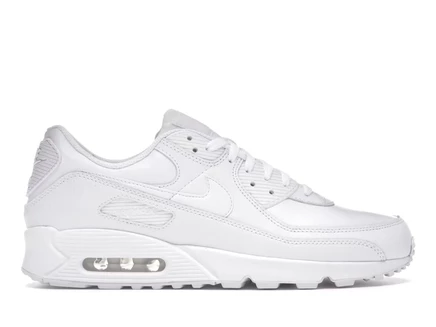 Мужские кроссовки Nike Air Max 90 Leather Triple White, белые