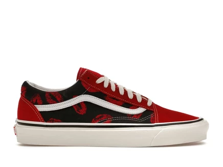 Мужские кеды Vans Old Skool Lipstick Kiss, черно-красные
