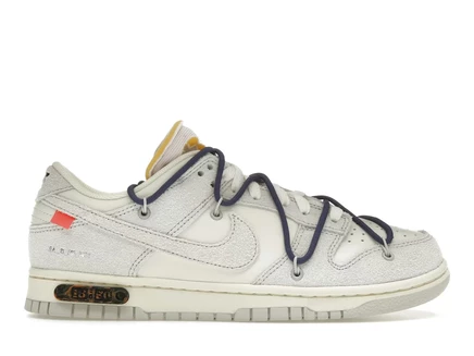 Мужские кроссовки Nike Dunk Low Off-White Lot 18, бело-серые