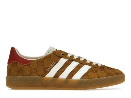 Женские кроссовки Adidas Gazelle Gucci Original GG, бежево-коричневые