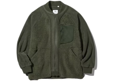 Мужская флис-куртка Uniqlo x White Mountaineering, оливковая