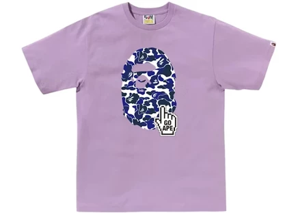 Мужская футболка BAPE Big Ape Head Camo, фиолетовая