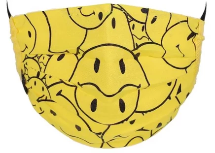 Унисекс маска для лица Takashi Murakami Tonari no Smiley-kun, лимонно-желтая/черная